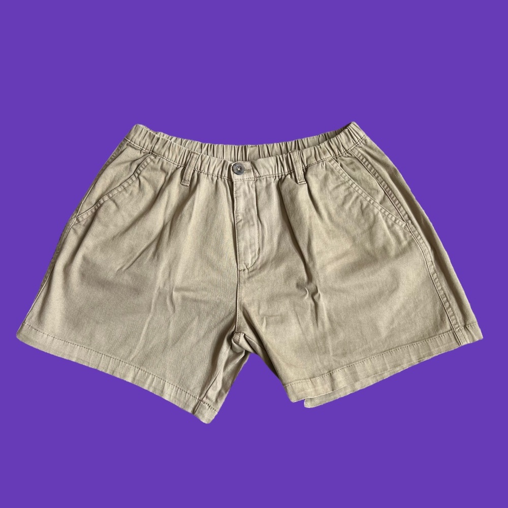 Bearbottom Clothing Shorts 5" Inseam Chino Flat Front Light Khaki Men Sz Medium